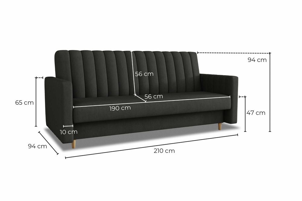 Wersalka Gabi z bokami, kanapa, sofa, łóżko. Funkcja spania! Sprężyny!