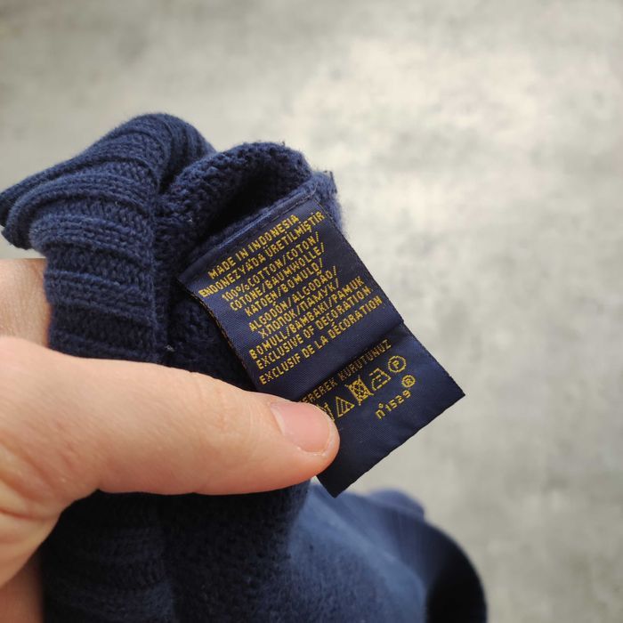 MĘSKI PREMIUM Elegancki Granatowy Sweter Haft Logo Konik Ralph Lauren