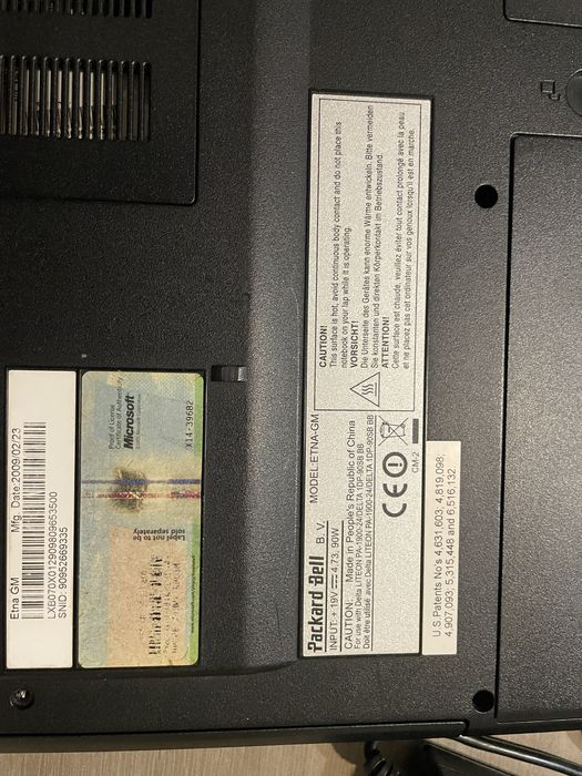 Portatil plackard bell