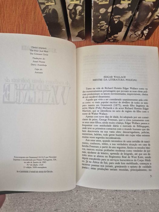 Coleção 7 Livros de "As Melhores Obras Policiais de Edgar Wallace", Novos