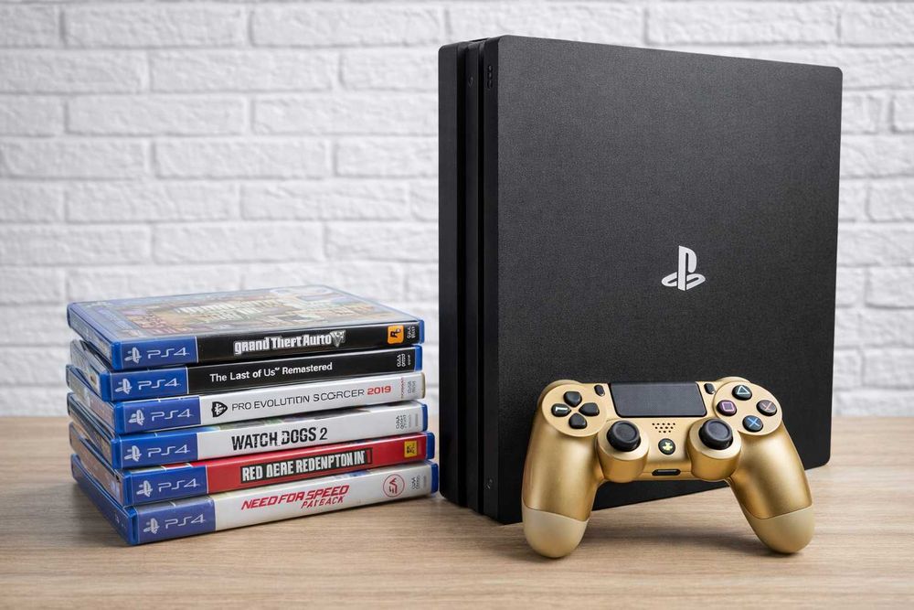 Playstation 4 1TB (Jogos + Console Dourado)