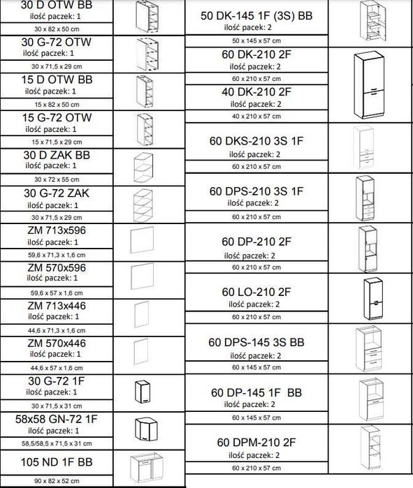 Modułowe meble kuchenne Vigo matera 260cm stwórz własną kuchnię!
