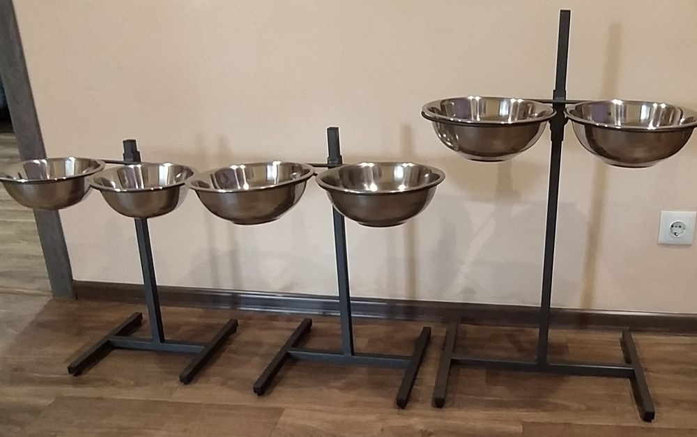 Штатив с мисками, регулюєма підставка для собак
