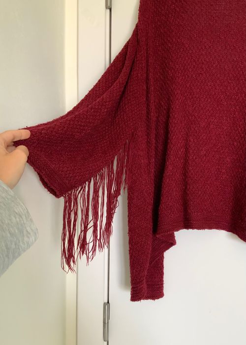 Casaco malha franjas Stradivarius (S)