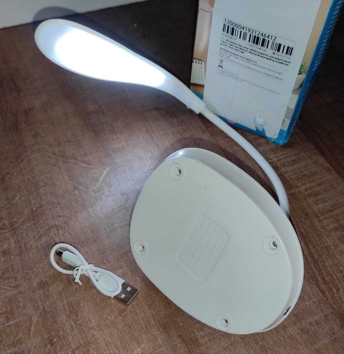 Акумуляторна настільна світлодіодна лампа "Гусяча шия" 3 режи