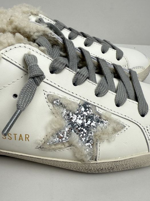 кеди зимові кросівки жіночі ggdb golden goose голден гус білі шкіряні