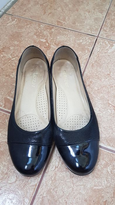 Красивые кожаные черные туфли балетки кожа шкiряні туфлі шкіра чорні