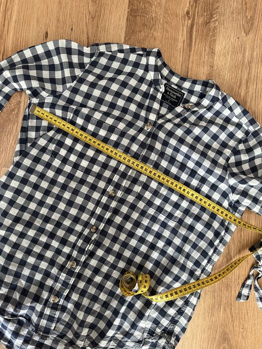 Koszula w kratę kratka rękaw 3/4 abercrombie&fitch
