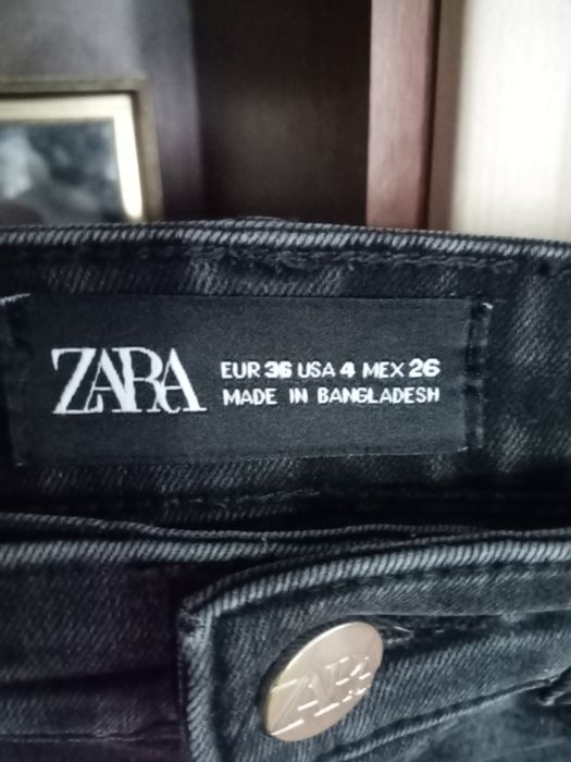 Dżinsy rurki Zara bawełna organiczna