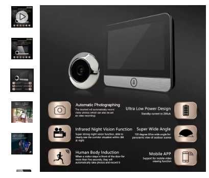 Wifi Видеоглазок + монитор 4,3" дюйма,, подключение через Tuya