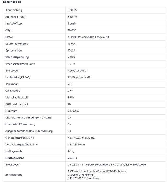 Бензиновий генератор, інвенторний, новий, 3,5 кВт