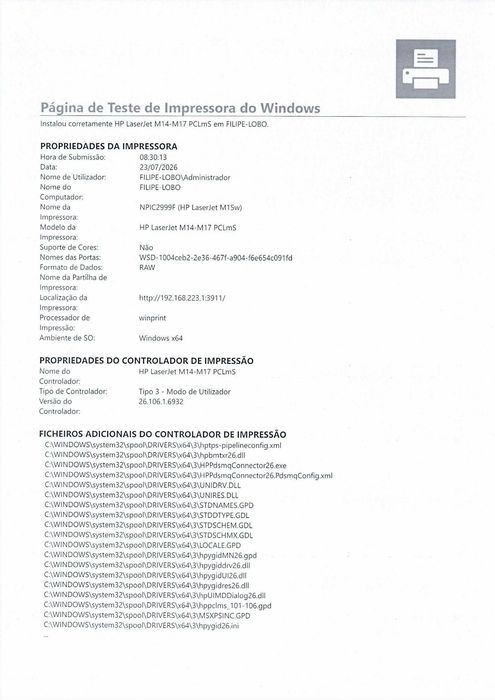 Impressora HP LaserJet Pro M15w com WiFi