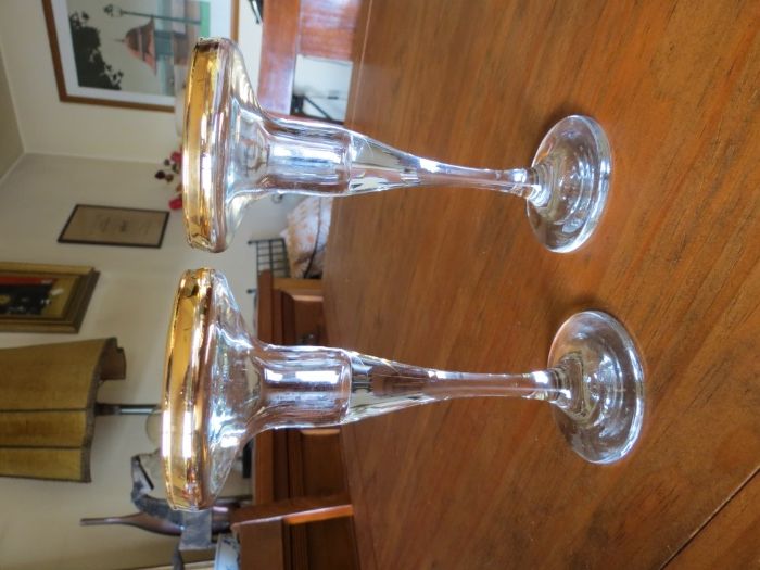 Par de castiçais em vidro italiano