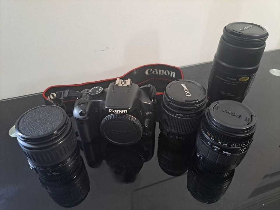 CANON Camera 450D e objetivas em ótimas condições