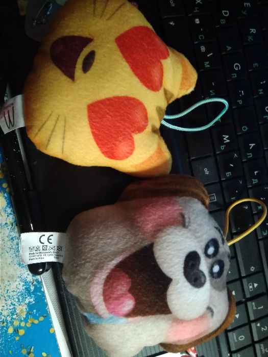 игрушка мягкая две набор кот и пес макдональдс 2-хсторонние подушечки