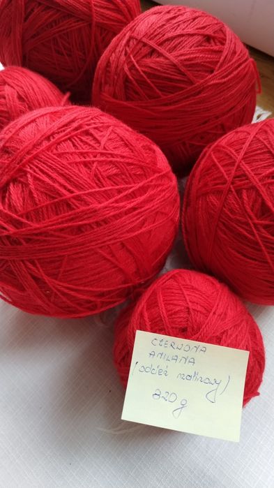 Włóczka czerwona anilana 820 g