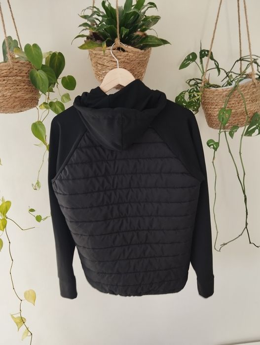 Męska kurtka, bluza pikowana, z kapturem, czarna r.S Man Active