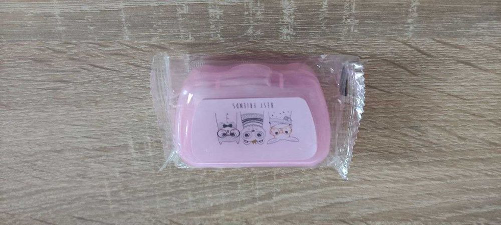 Контейнер бокс для зберігання контактних лінз Best friends з пінцетом