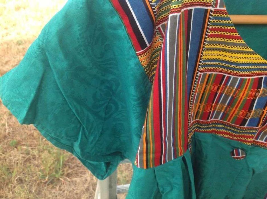 Vestido africano, da Nigéria, nunca usado, verde bandeira