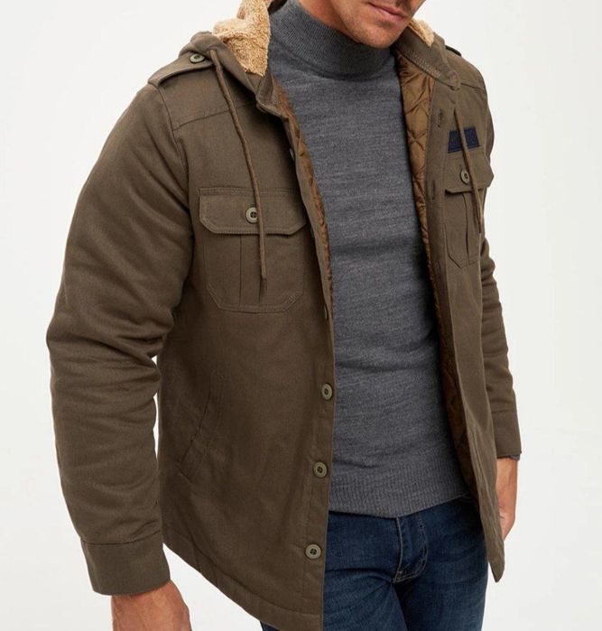 Куртка сорочка, чоловіча,утеплена з капюшоном