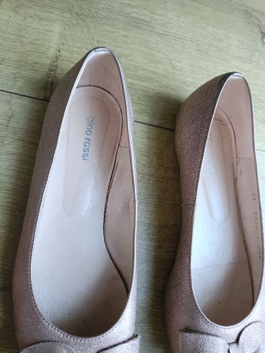 Gino Rossi złote baleriny damskie kokarda rozm 37