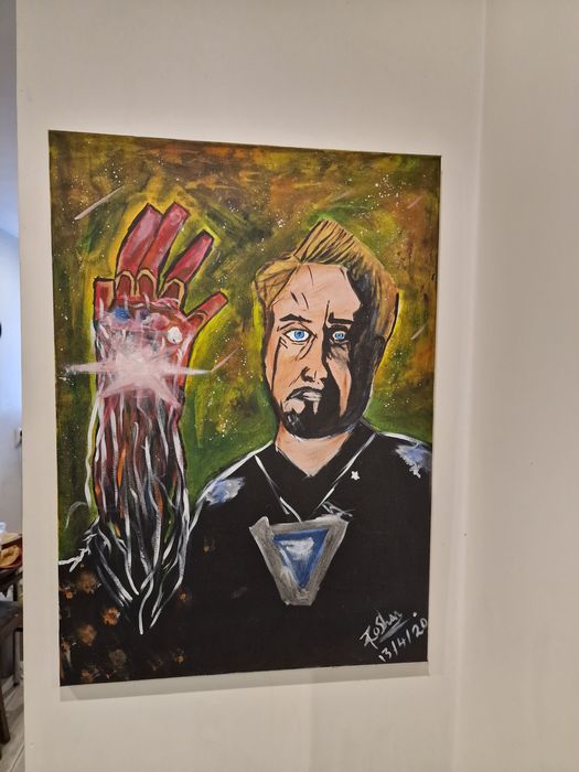 Iron man. Ręcznie malowane na płutni 70x50