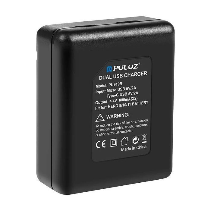 Ładowarka dwukanałowa Puluz PU919B dla GoPro Hero 11 / Hero 10