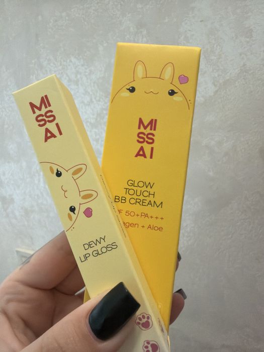 Тональний BB з spf 50 та блиск від miss ai НОВЕ