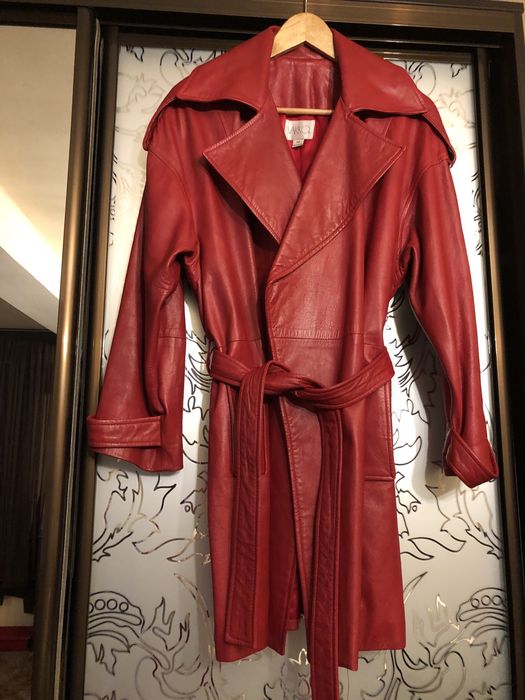 Шкіряний кожаный плащ лайковий оригінал L (46-48)(50)