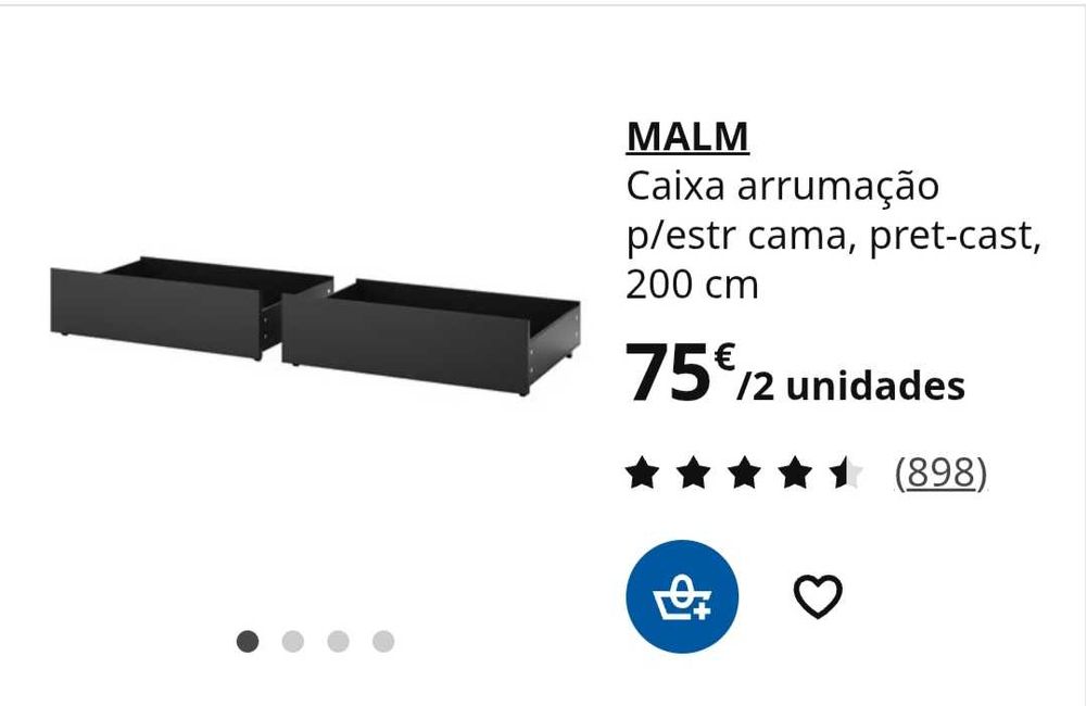 Cama de Casal com Cabeceira - Malm do Ikea(140x200)