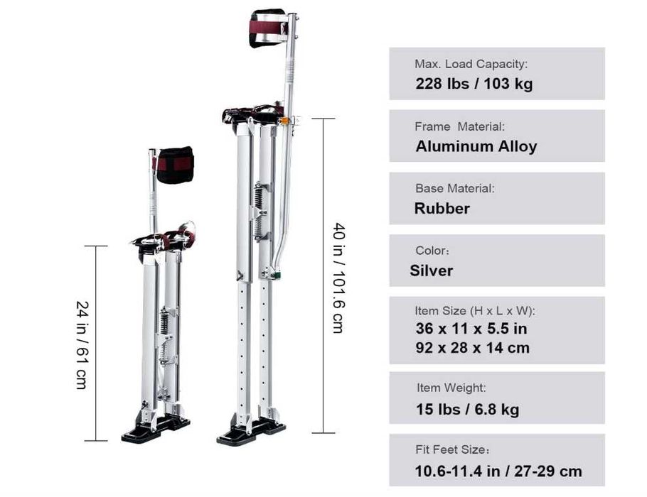 Andas de Aluminio 61 - 101,6 cm carga de 103 kg