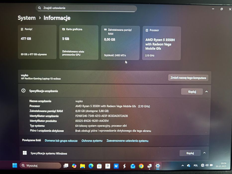Laptop gamingowy HP Pavilion Gaming Laptop gamingowy HP pavilion