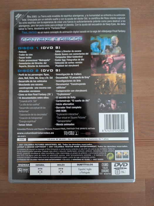 DVD Edição Especial 2D " Final Fantasy - Força Interior " (Com Novo)