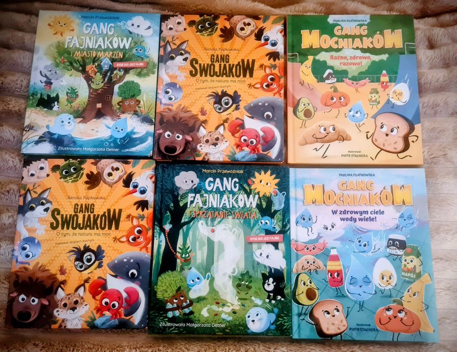 6 książek Gang Fajniakow Mocniaków Swojaków Biedronka