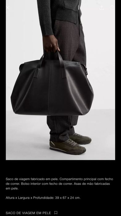 Saco De  Viagem Em Pele Zara NOVO