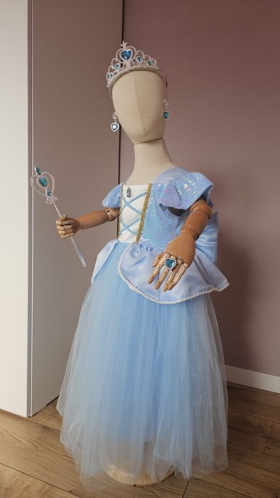 Дитяча гарна пишна сукня принцеси блакитна попелюшки на 3 4 5 6 років