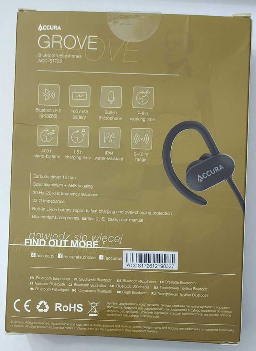 Nowe słuchawki bluetooth Accura Grove ACC-S1726