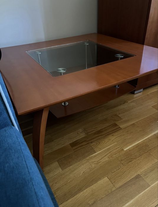 Conjunto de móveis de sala em madeira de cerejeira