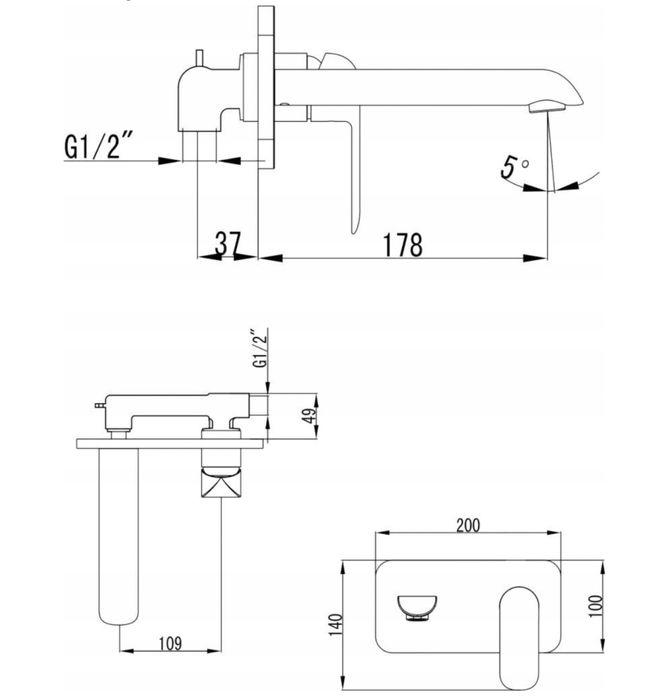 OMNIRES SACRAMENTO - SC2315 - bateria umywalkowa podtynkowa chrom