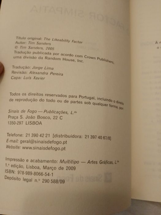 O factor simpatia - Tim Sanders-1edi.-10E-Sertã Celar Induçao7EDesde3E
