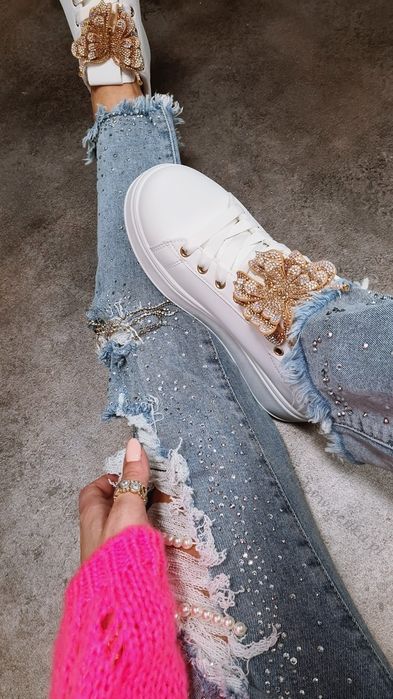 2 KOLORY 36 37 38 sneakersy 39 40 41 trampki na platformie z motylkiem