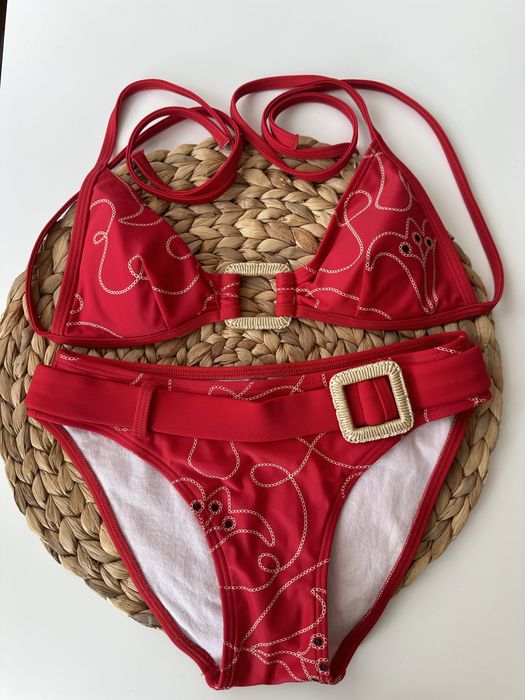 Strój kąpielowy czerwony bikini dwuczęściowe S