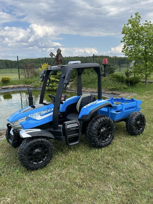 TRAKTOR na Akumulator Elektryczny Dla Dzieci 2X200W 24V 7Ah Przyczepka