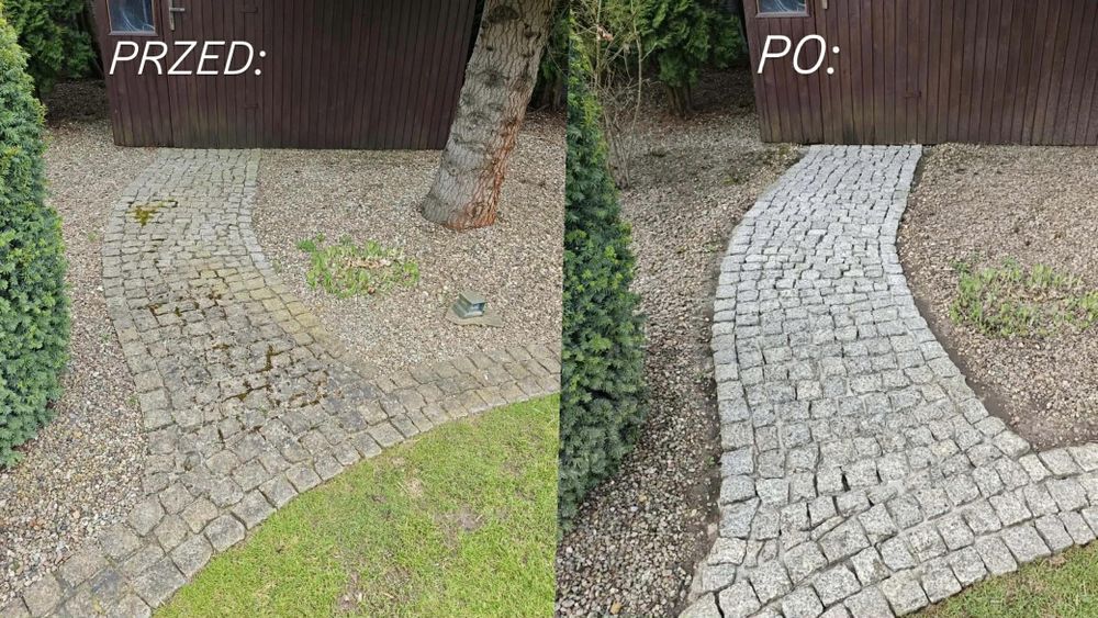 Czyszczenie kostki brukowej metodą ciśnieniową