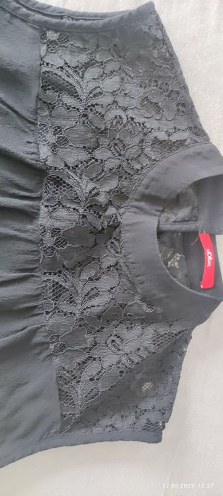 Czarny top przód z koronki