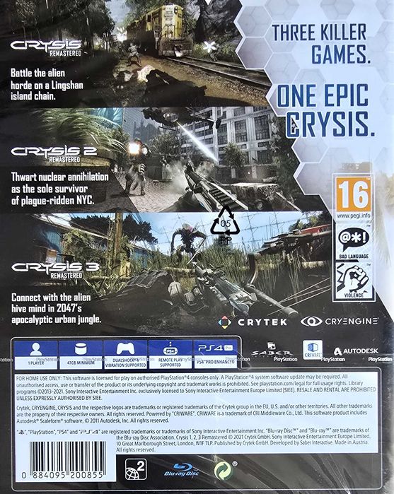 CRYSIS REMASTERED TRILOGY Trylogia PL Playstation 4 PS4 PS5 Nowa Sklep