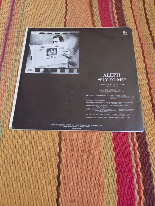 Aleph-Fly To Me, 7"singiel winylowy Italo disco