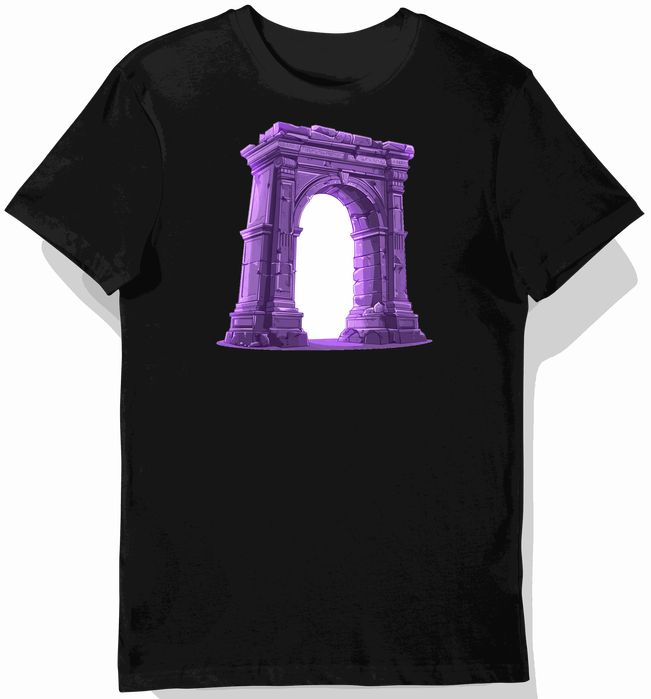 Koszulka męska czarna z motywem łuku triumfalnego imperium M