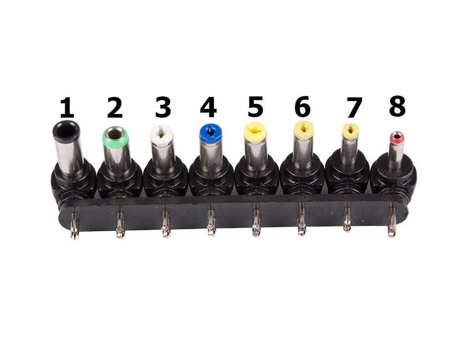 Uniwersalny ZASILACZ SIECIOWY DO LAPTOPA Ładowarka 8 Wtyków Regulowany