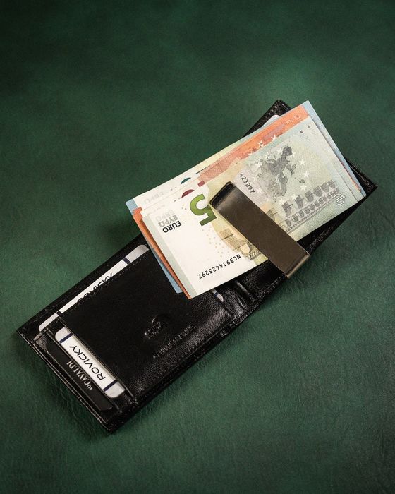 skórzana banknotówka męska z systemem rfid protect - cavaldi
